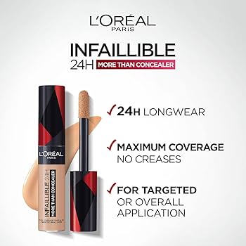 لوريال باريس إنفاليبل 24 ساعة أكثر من كونسيلر، مصحح ذو تغطية كاملة وتأثير غير لامع