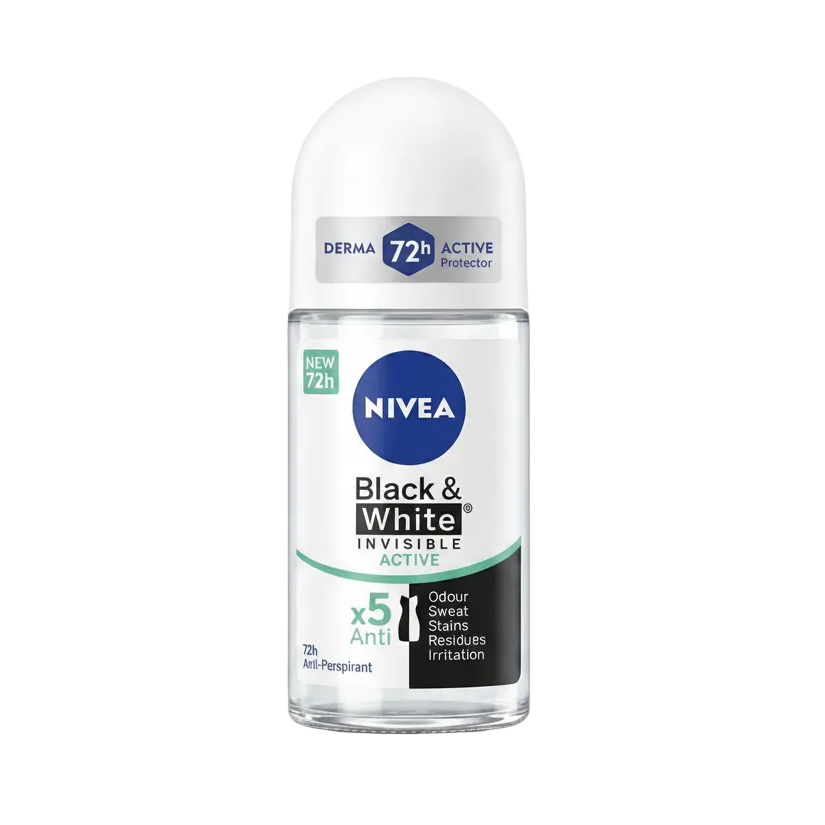 Nivea Déodorant Black & White Invisible Active ×5