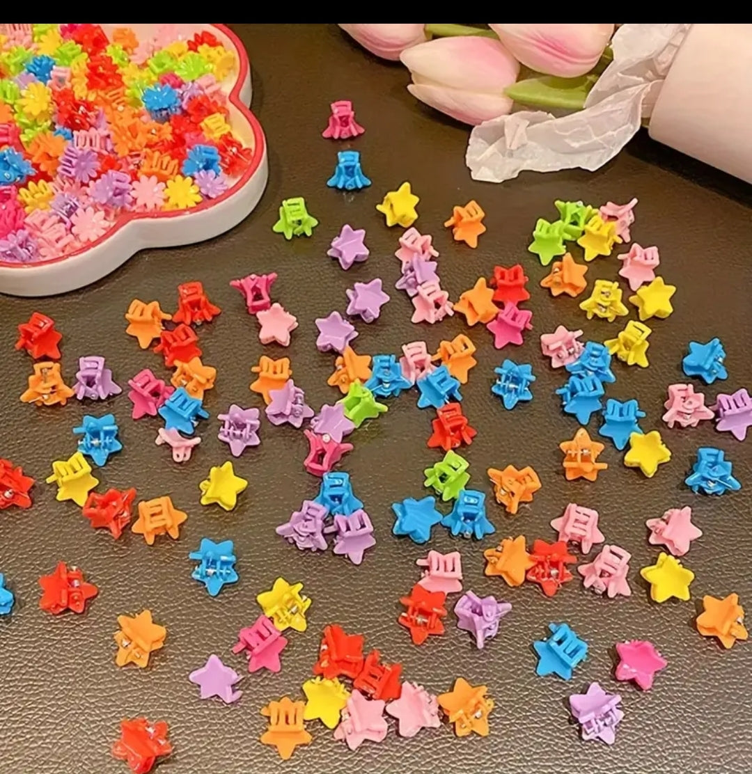 10 Pinces À Cheveux Miniatures Colorées