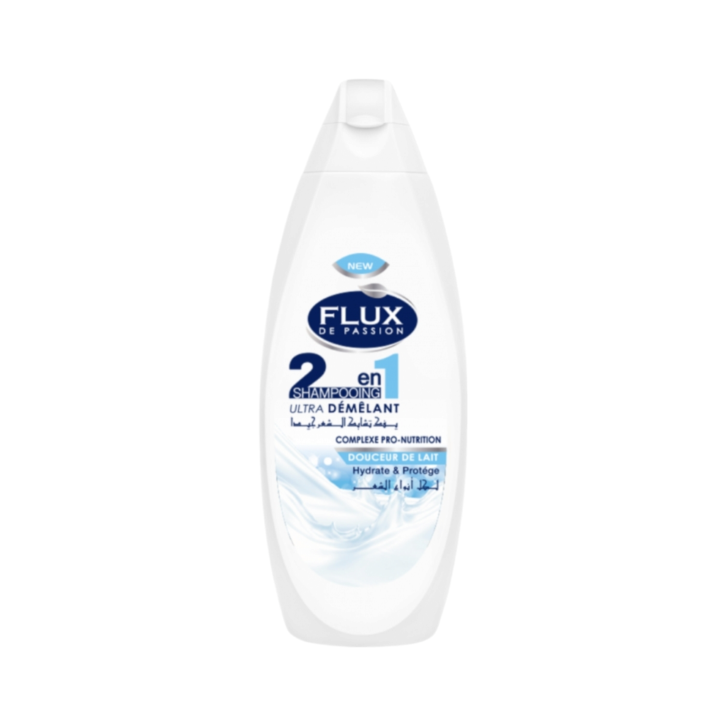 Flux 2en1 shampoing ultra Démélant complexe pro nutrition Douceur De lait Hydrate protégé