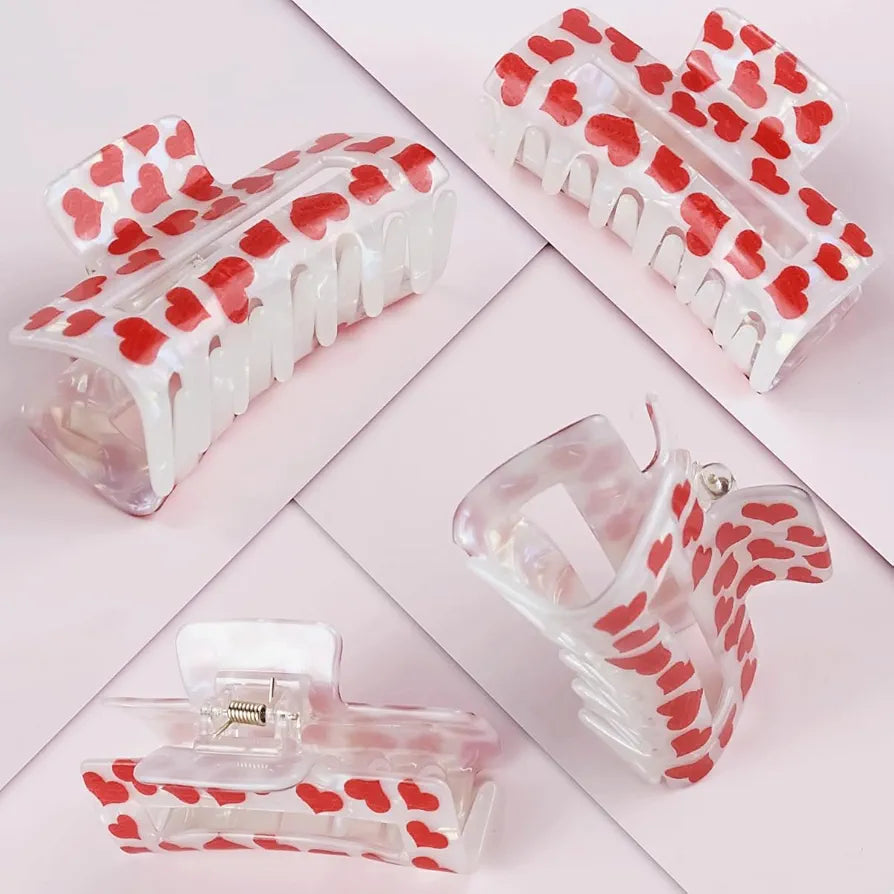 Pince Cheveux Carrée Motif Cœur