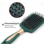 Brosse à cheveux, brosse démêlante, peigne de massage du cuir chevelu, peigne de coiffage pour cheveux bouclés, raides, longs ou courts, peigne de coiffage pour femmes (vert foncé)