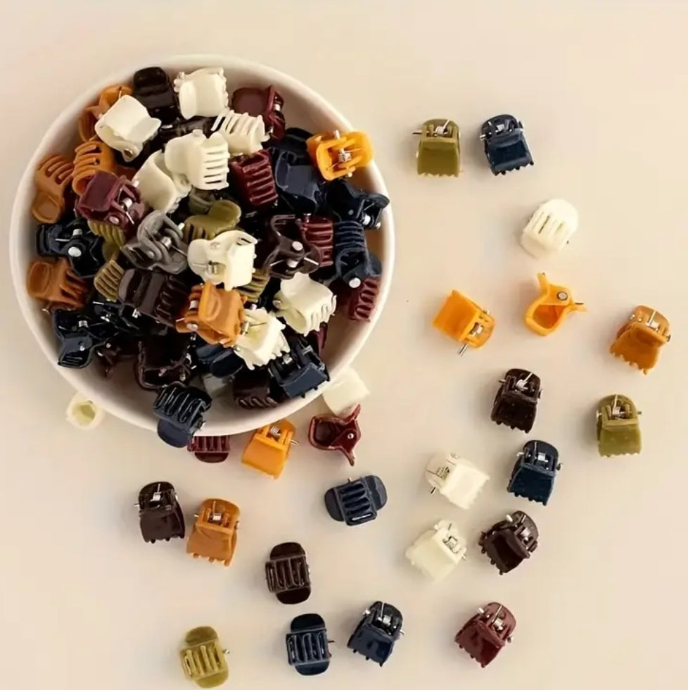 10 Pinces À Cheveux Miniatures Colorées