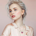 1 Pièces Collier Élégant Rétro Y2K Papillon - Pendentif Multicolore Pour Femmes Et Hommes Port Quotidien Cadeau De Saint-Valentin Idéal Pour Soirées