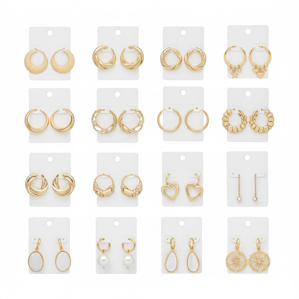 أقراط ذهبية حلقية