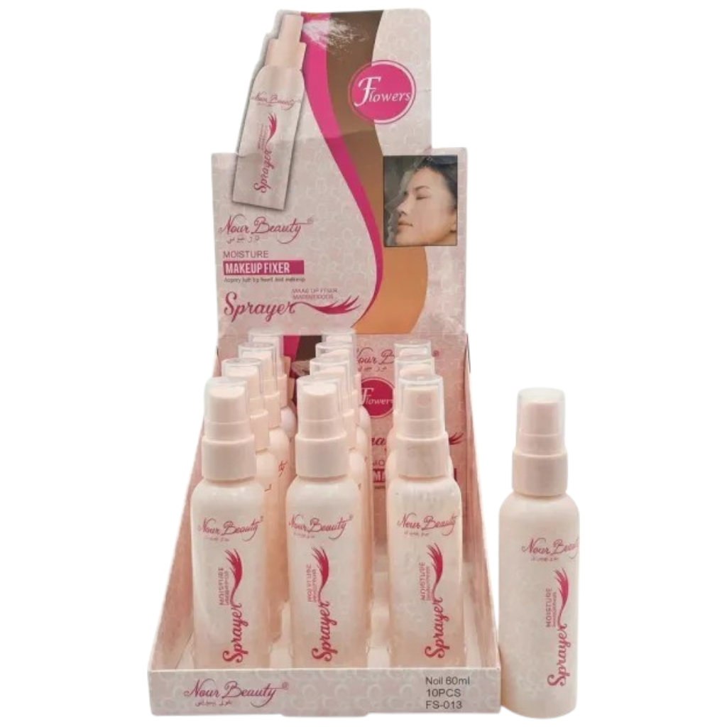Nour Beauty Spray fixateur de maquillage waterproof Spinagin au parfum floral