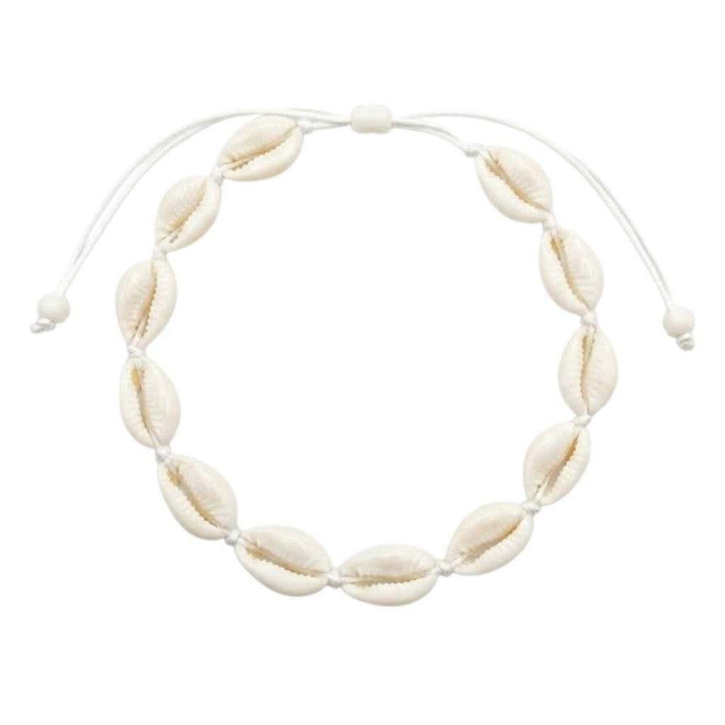 Collier Élégant En Coquillages Blancs