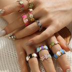 Bague Ajustable En Forme De Marguerite