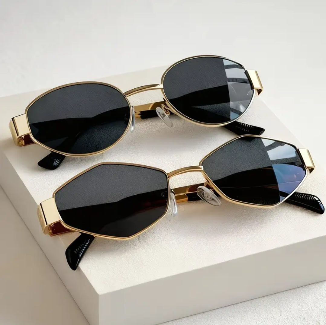 1pcs Lunettes D'été Pour Femmes, Lunettes Rétro Ovales À Monture En Métal, Style Ins, Lunettes Unisexes Tendance, Lunettes De Déclaration De Style De Rue Pour Les Trajets Quotidiens