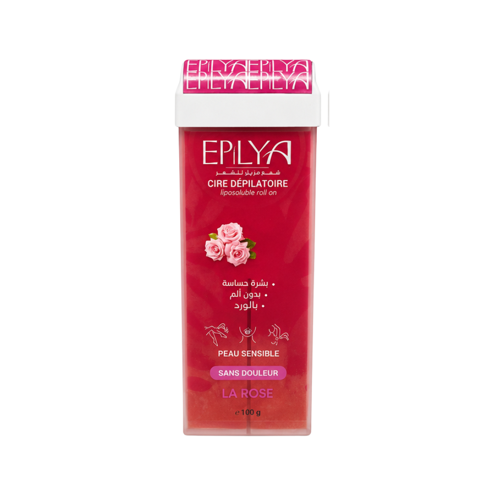 Epilya Cire Dépilatoire Liposoluble Roll On À La Rose Peau Sensible
