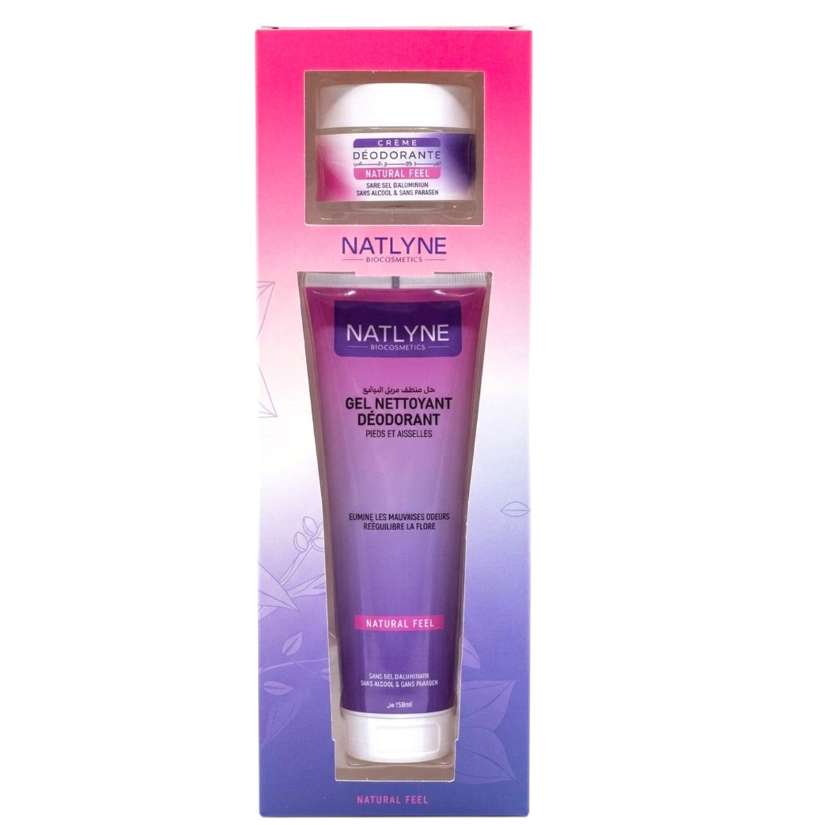 Natlyne Coffret  Senteur Fraîcheur Gel Nettoyant Déodorant Pieds Et Aisselles Avec Crème Déodorante