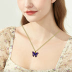 1 Pièces Collier Élégant Rétro Y2K Papillon - Pendentif Multicolore Pour Femmes Et Hommes Port Quotidien Cadeau De Saint-Valentin Idéal Pour Soirées