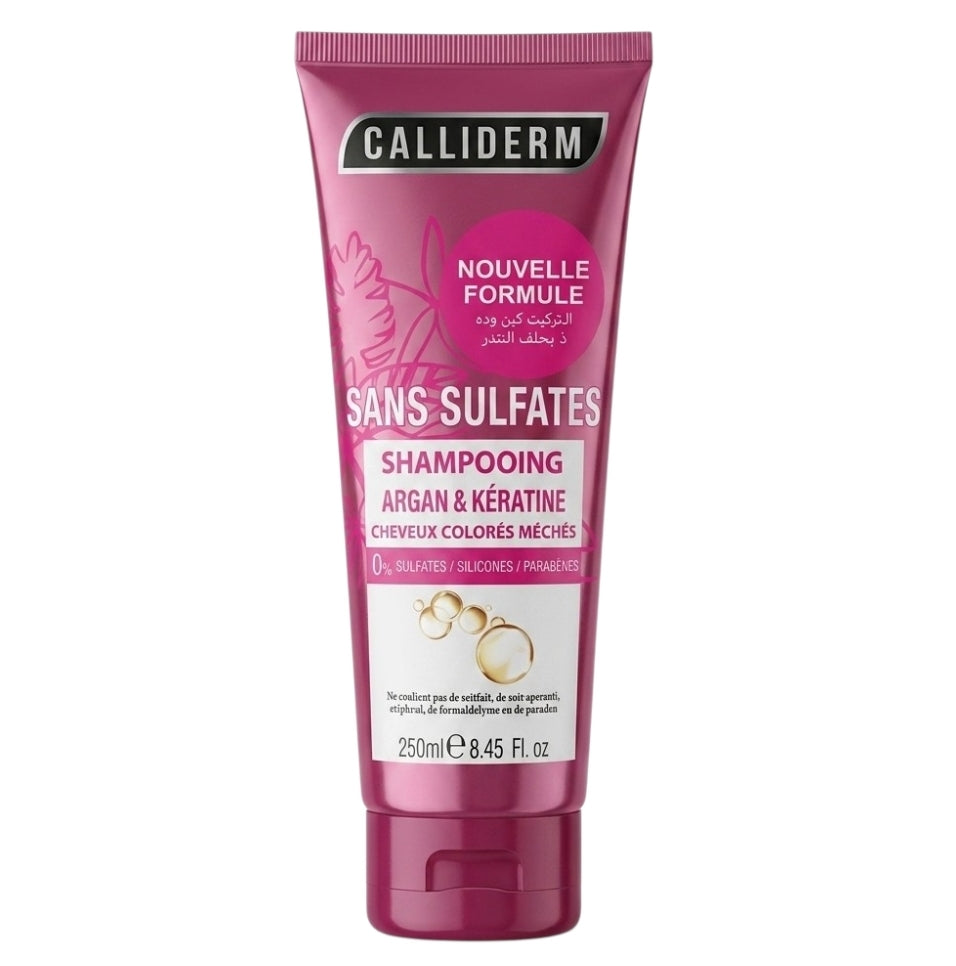 Calliderm Shampooing Sans Sulfates Argan & Kératine – Cheveux Colorés Et Méchés