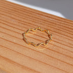 Bague Fine Vague En Argent Sterling Plaqué