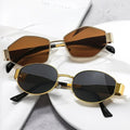 1pcs Lunettes d'été pour femmes, lunettes rétro ovales à monture en métal, style Ins, lunettes unisexes tendance, lunettes de déclaration de style de rue pour les trajets quotidiens