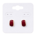 Puces D'Oreilles Cabochon Rouge Cerise