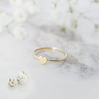 Petite Bague Coeur En Massif Bague Amour