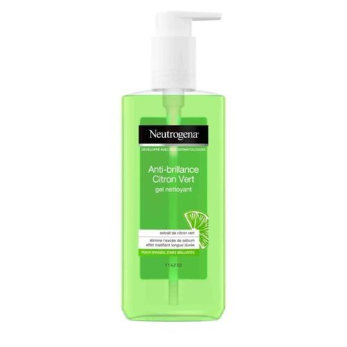 Neutrogena Gel Nettoyant Visage, Soin Visage Anti-Brillance, Citron Vert, 1 Flacon Pompe