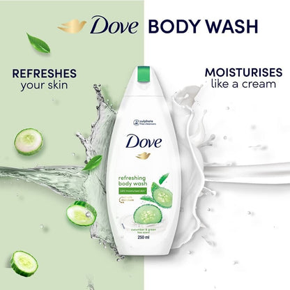 Dove Rafraîchissant Corps Lavage Avec Concombre Et Thé Vert Parfumé