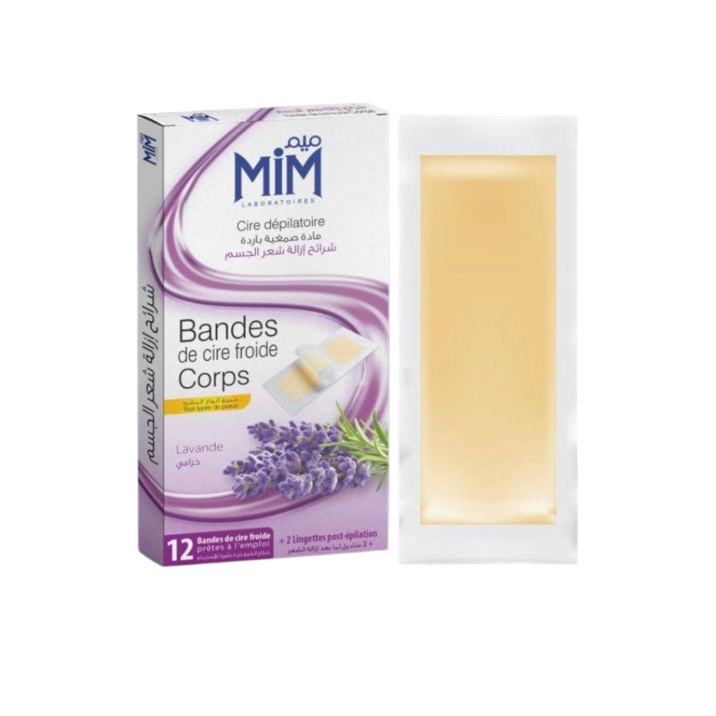 شرائح شمع الجسم الباردة لإزالة الشعر باللافندر، 12 شريحة