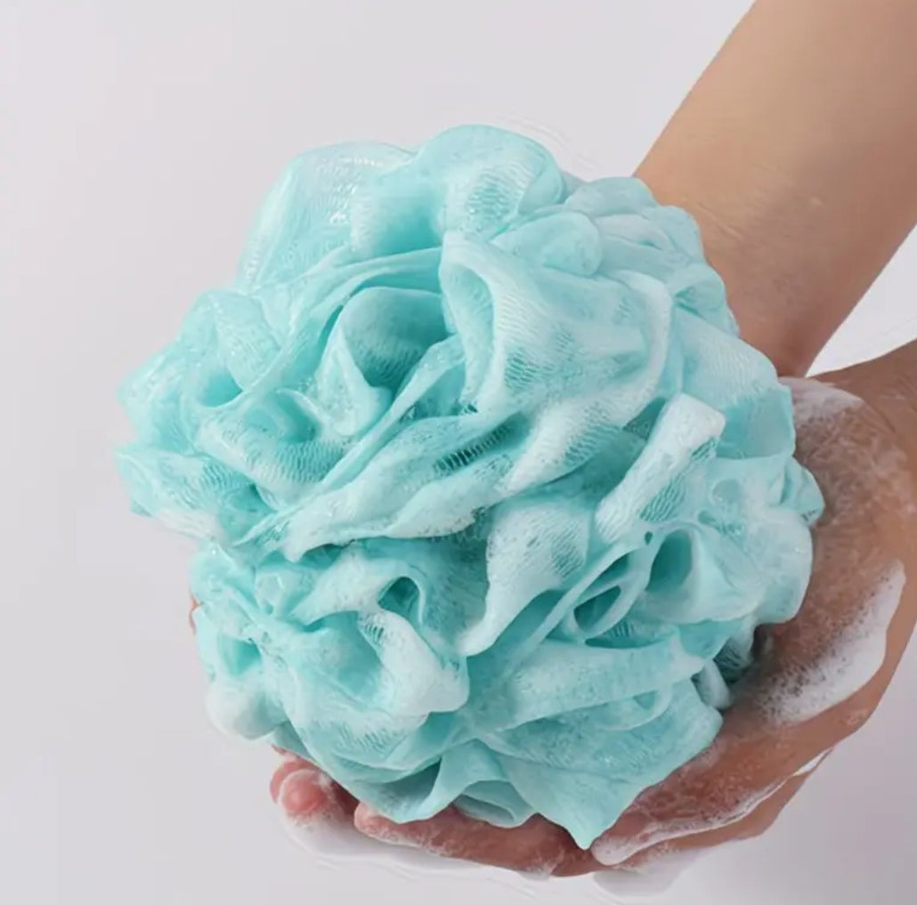 Éponges De Douche Colorées Boules De Bain En Maille Douce Avec Poignées Ruban Chouchou 1Pc