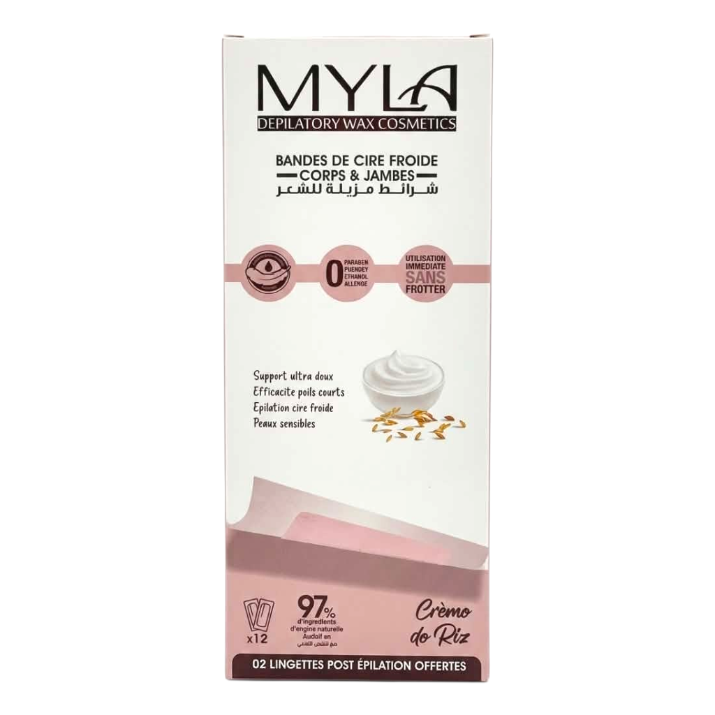 Myla Bande De Cire Froide Support Ultra Doux Efficacité Crémo Do Riz