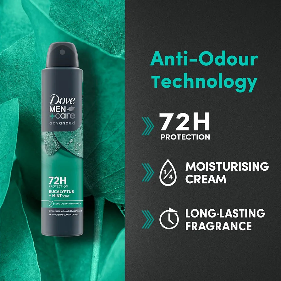 Dove Déodorant Men Care Advanced 72H Protection Eucalyptus