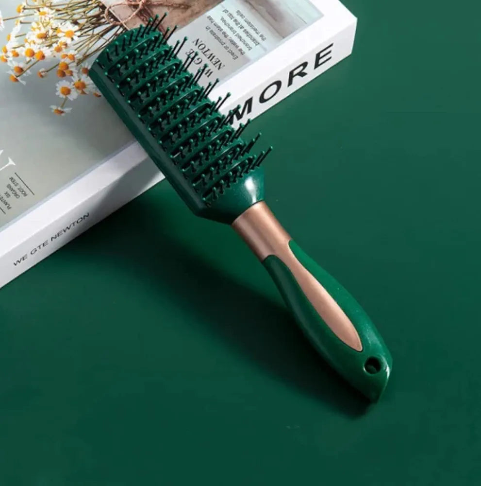 Brosse à Cheveux à Neuf Rangées, Peigne à Nervures de Massage Design Creux Polyvalent pour Peigne à Nervures de Salon de Coiffure