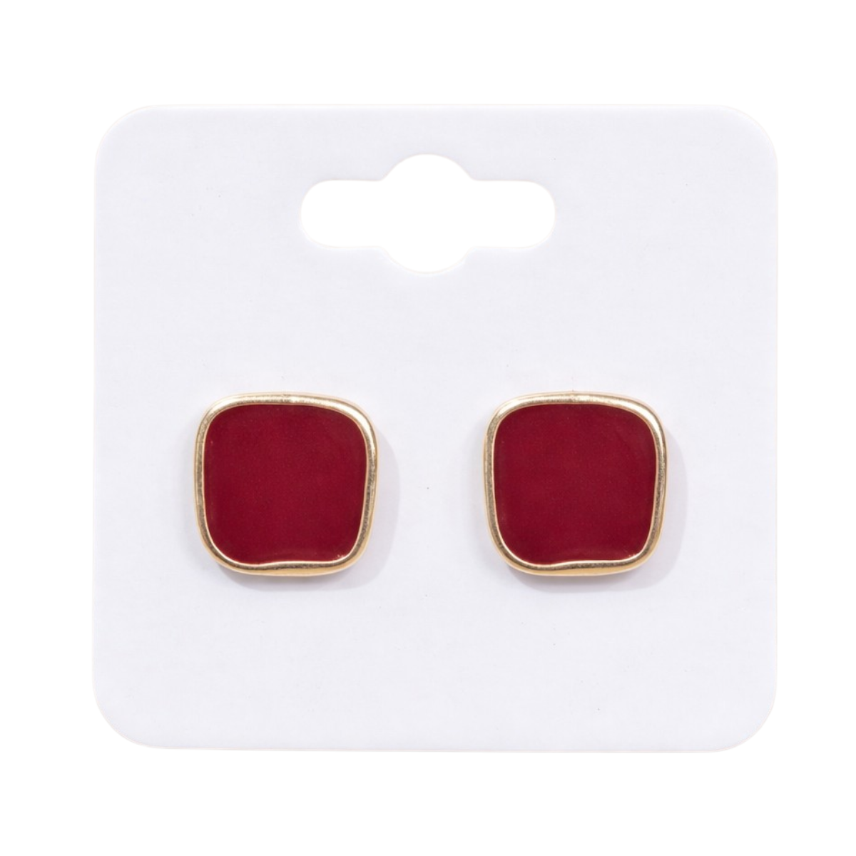 Boucles d'oreilles
Forme Coussin Émail Rouge