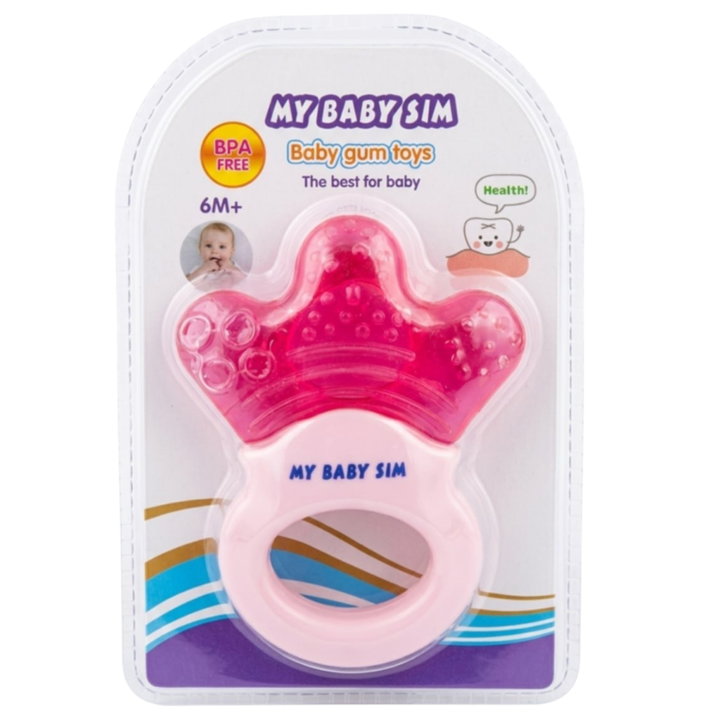 Anneau De Dentition Souple En Silicone Nuby Teeth-Ease | Anneau De Dentition En Silicone Avec Surface De Massage | Étui Hygiénique Inclus | Bleu | 3 Mois Et Plus