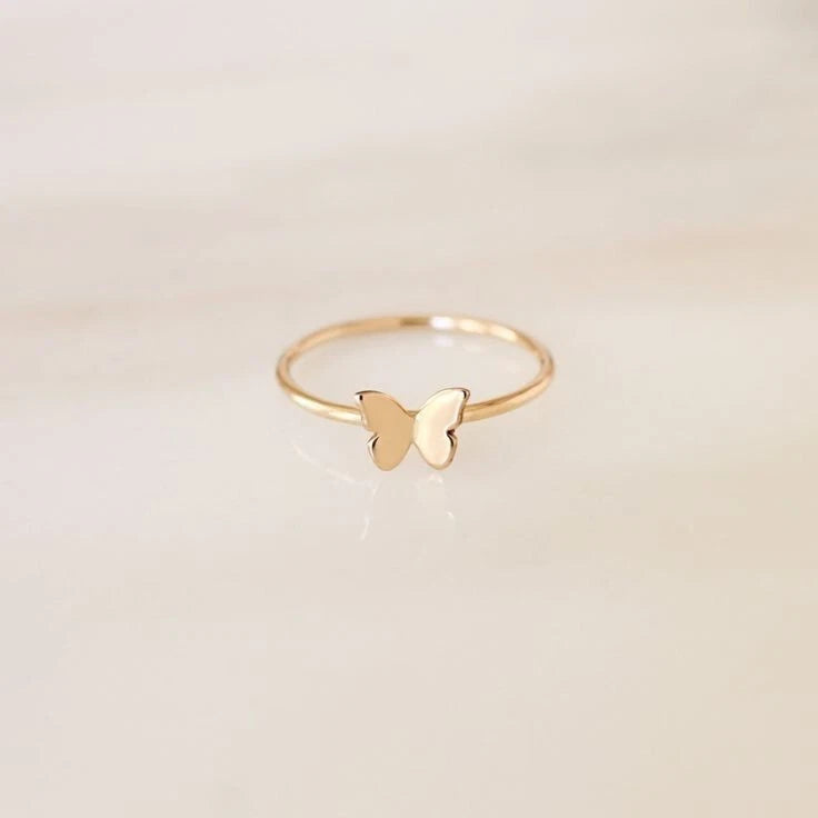Bague Papillon Anneau Délicat Rempli