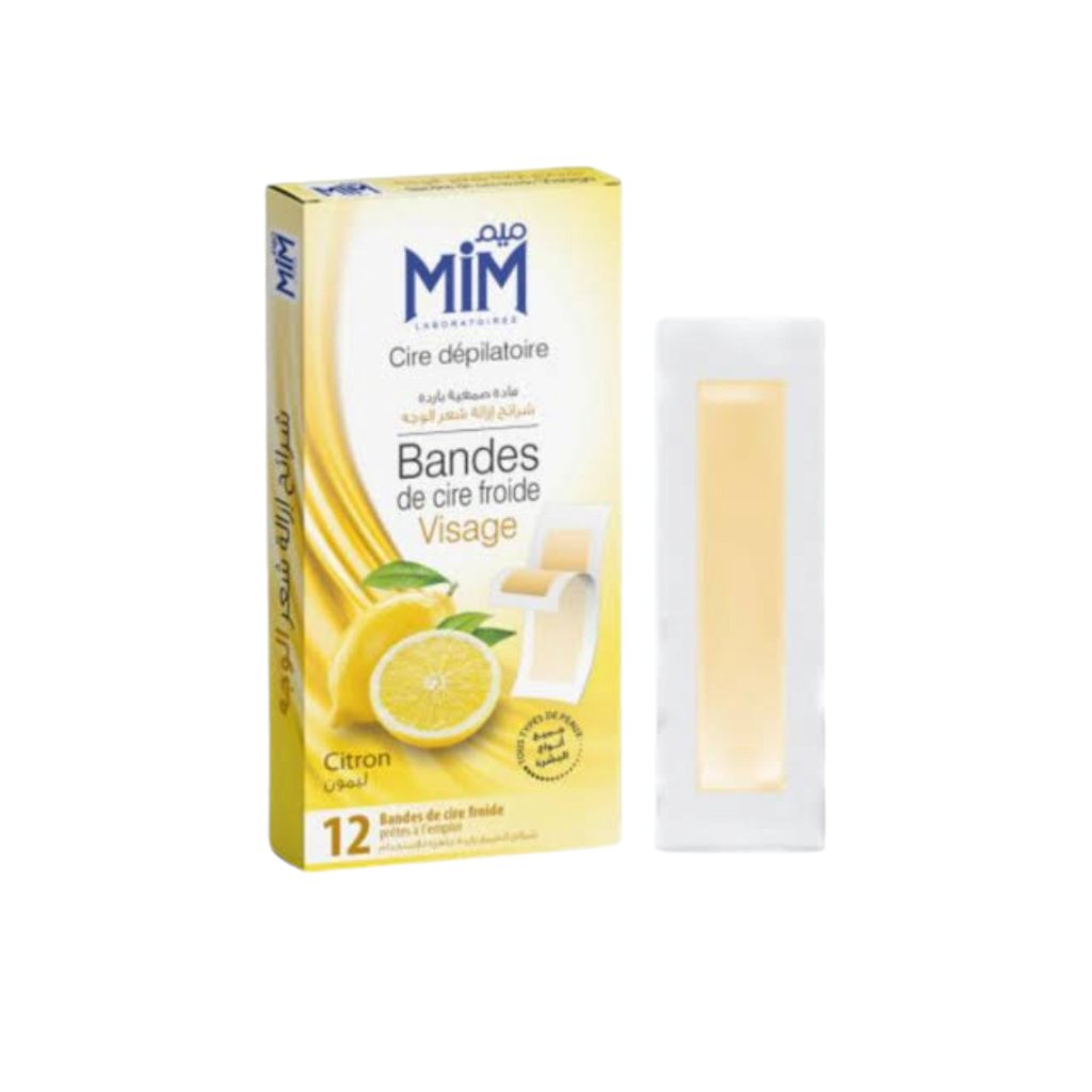 Cire Dépilatoire Bandes De Cire Froide Visage Citron, 12 Bandes