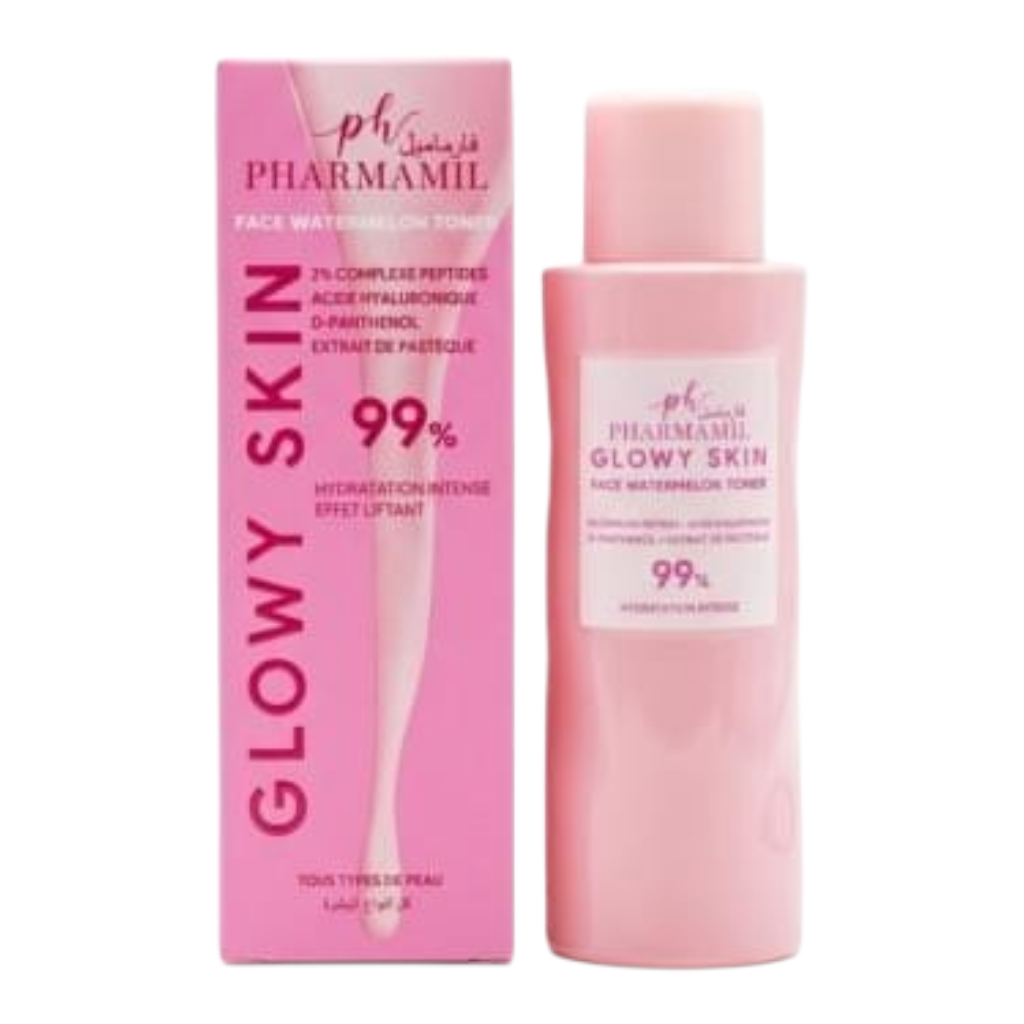 Pharmamil Face Watermelon Toner Glowy Skin 2% Cimplexe Peptides Acide Hyaluronique Hydratation Intense Effet Liftant Tous Types De Peau