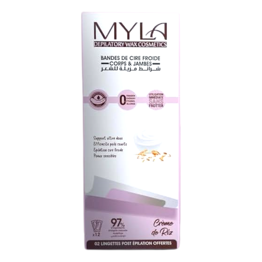 شرائح شمع ميلا للجسم والساقين بكريم الأرز