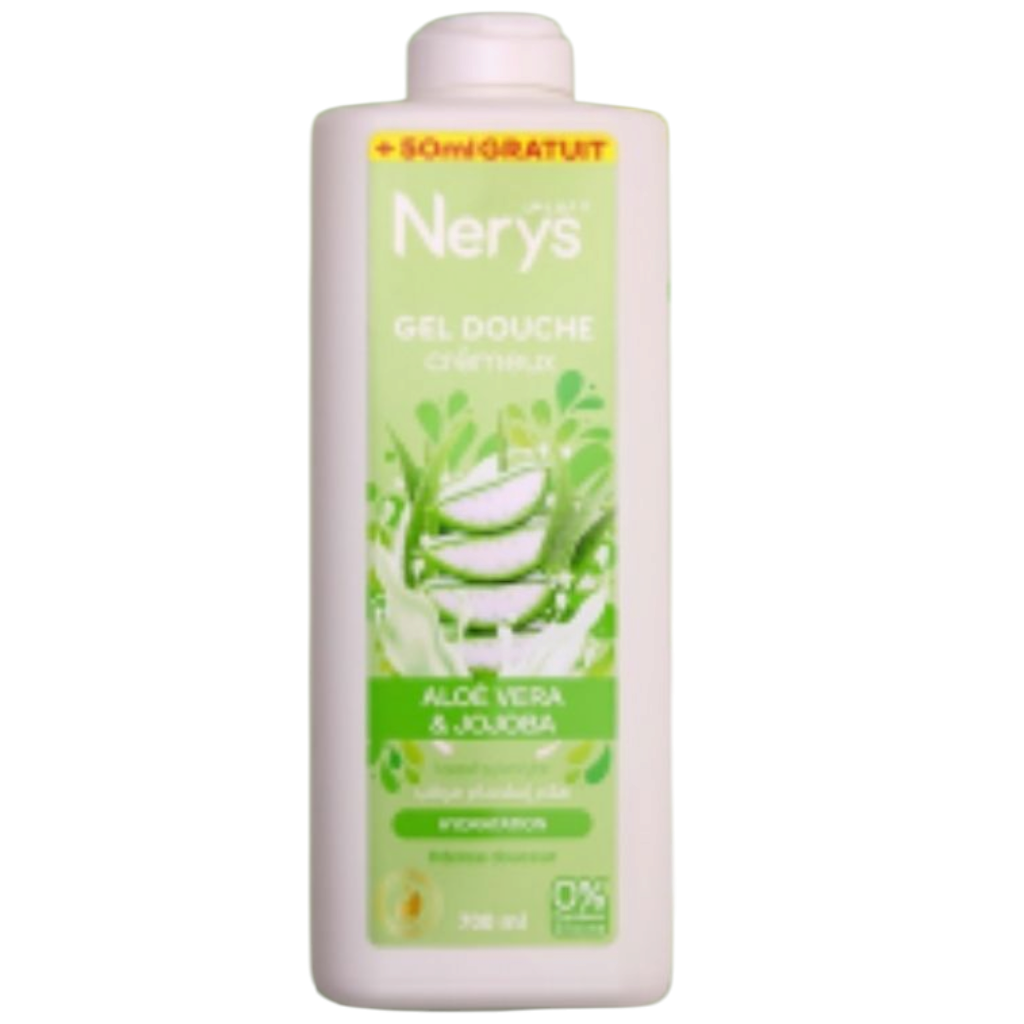 Nerys Gel Douche Crémeux Aloé Vera Jojoba Hydratation Intense Gourmandise