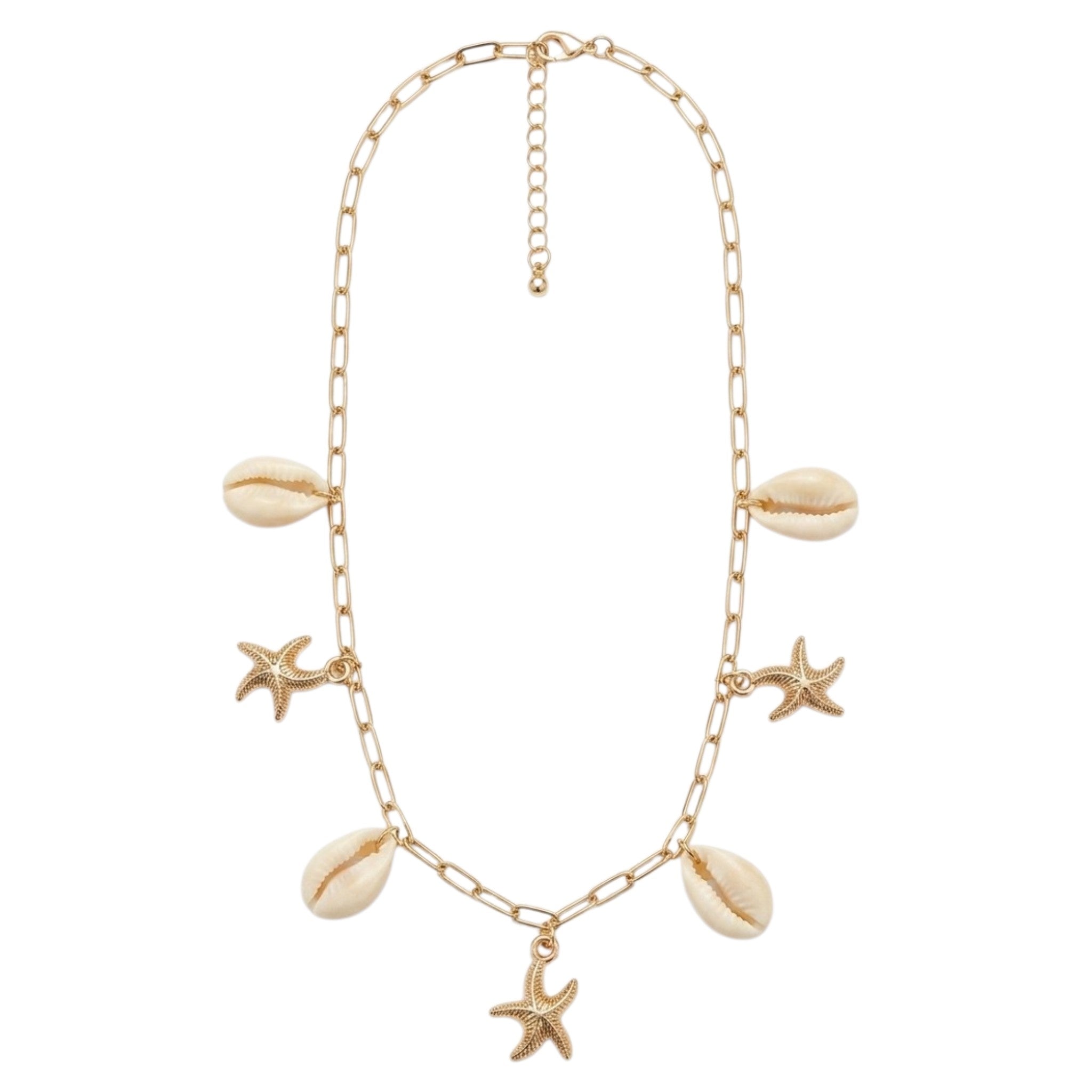 Collier Doré Coquillages & Étoiles De Mer – Style Bohème Chic ✨