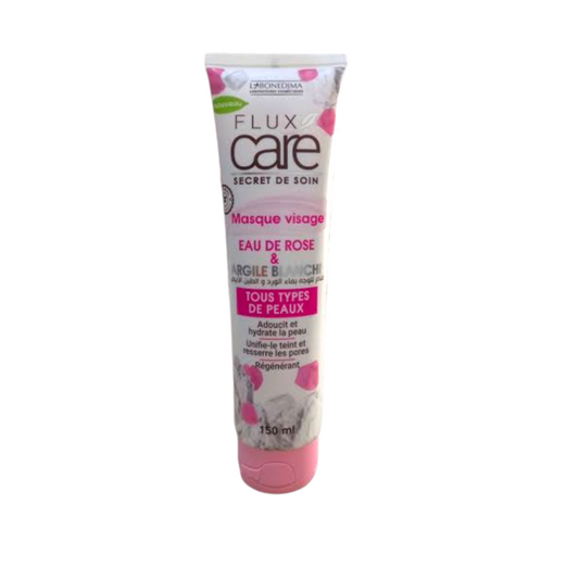 Flux care secret de soin masque visage eau de rose Argile blanche tous types de peaux