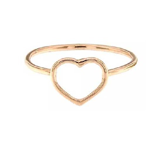 Bague cœur en fil d'or rose
