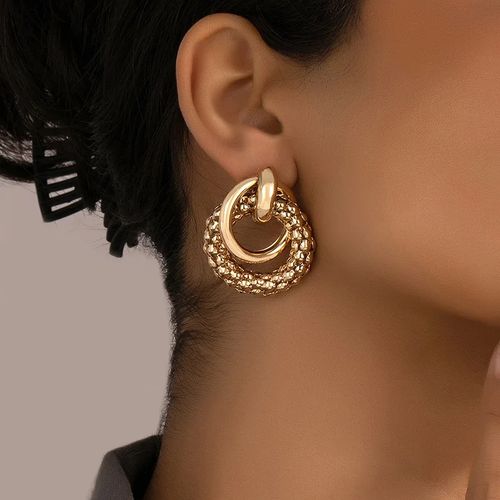 Boucles d'oreilles pendantes torsadées rondes pour femmes, bijoux pour femmes