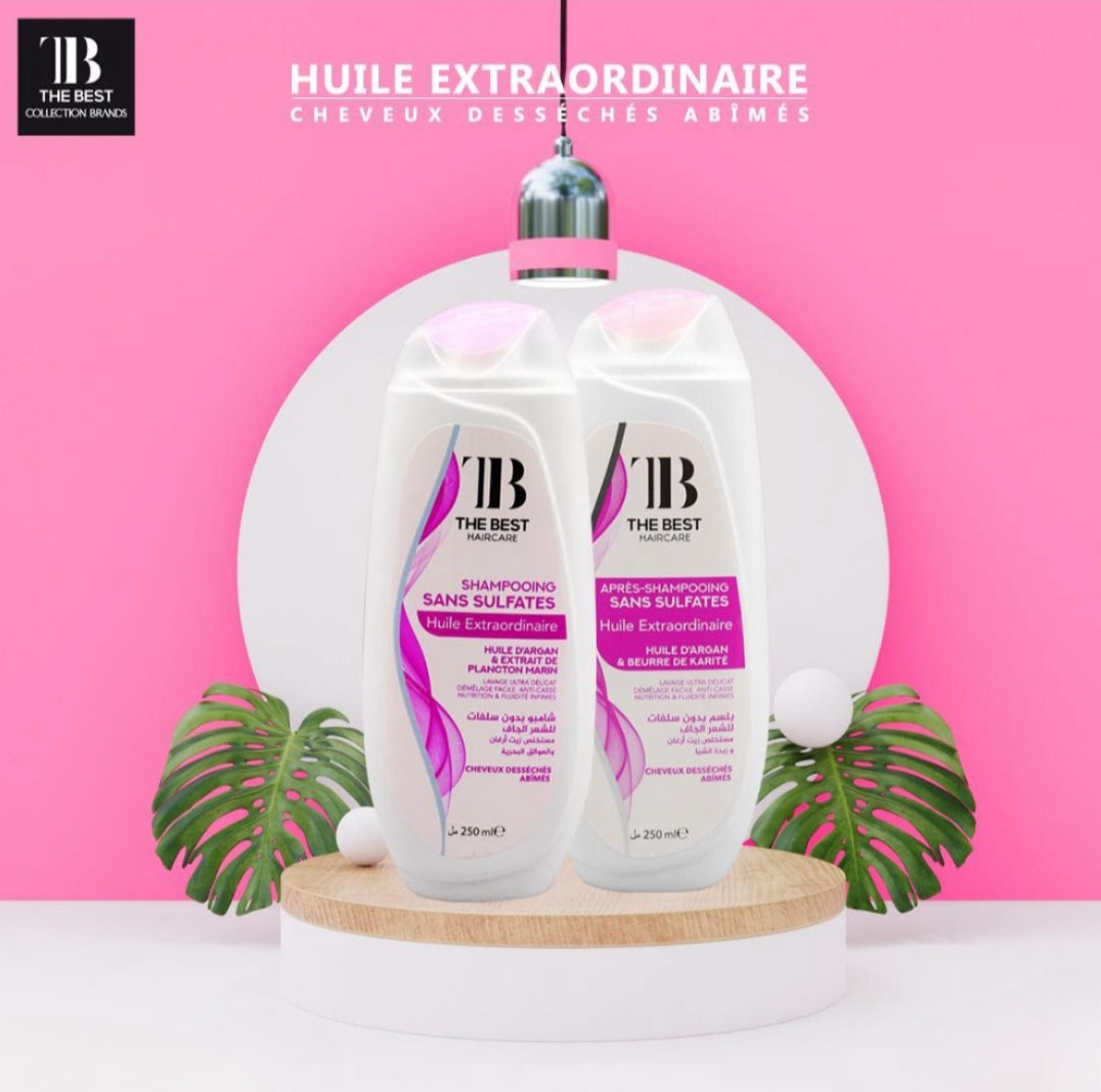 أفضل بلسم
 زيت استثنائي خالٍ من الكبريتات
 زيت الأرغان ومستخلص العوالق البحرية