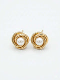 Boucles D’oreilles Dorées Avec Perles Élégantes