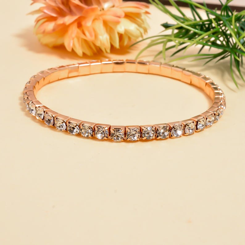 2Bracelet tennis, bracelet CZ extensible, jonc élastique pour femme, bracelet scintillant