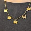 Vembley Pretty Gold Plated Butterfly And Star Pendant Necklace For Women And Girls