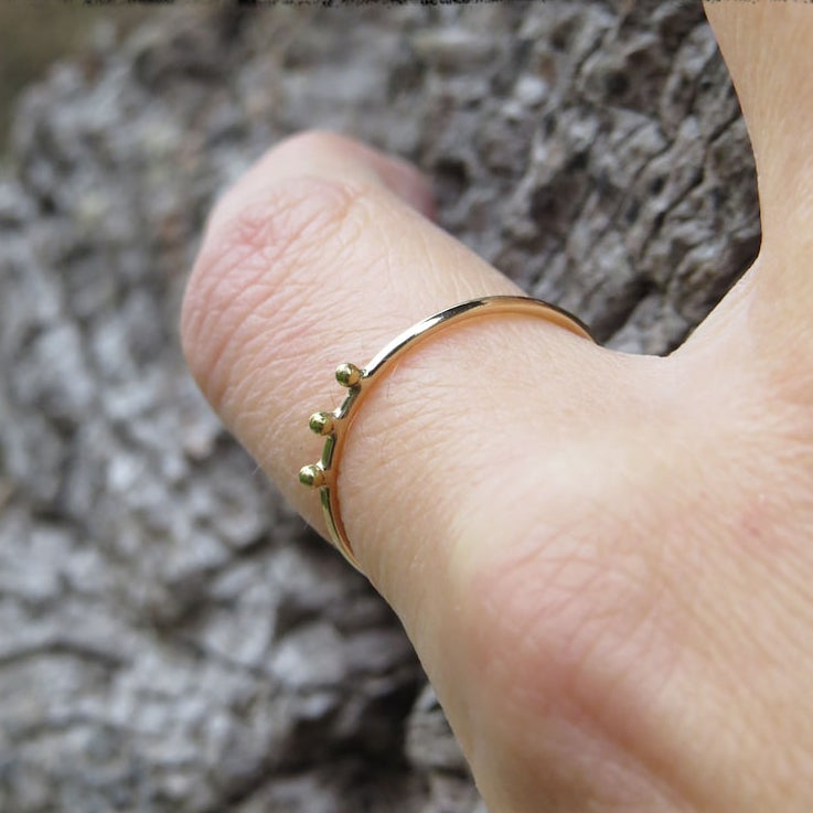 Anneau Minimaliste Avec Trois Billes En