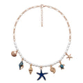 Collier Bohème Chic Doré Avec Perles Et Breloques Marines 🌊✨