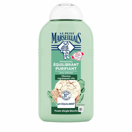 Le Petit Marseillais Shampooing Équilibrant Purifiant
Sans silicone Poudre
D’argile Blanche