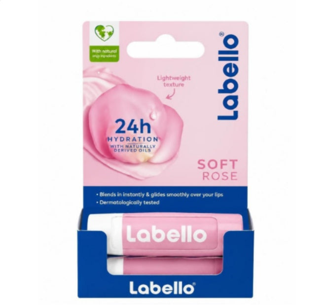 Labello Soft Rose  Baume À Lèvres Hydratant 24 H