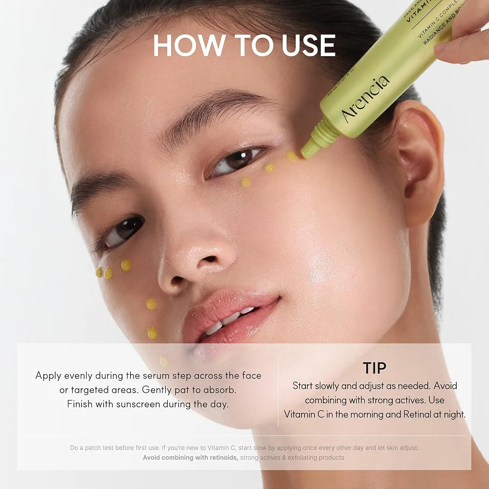 Arencia Vitamin C Booster Shot Soine Hydratant Visage & Contour Des Yeux À La Vitamine C