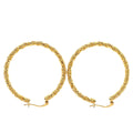 Boucles D’oreilles Créoles Dorées Texturées