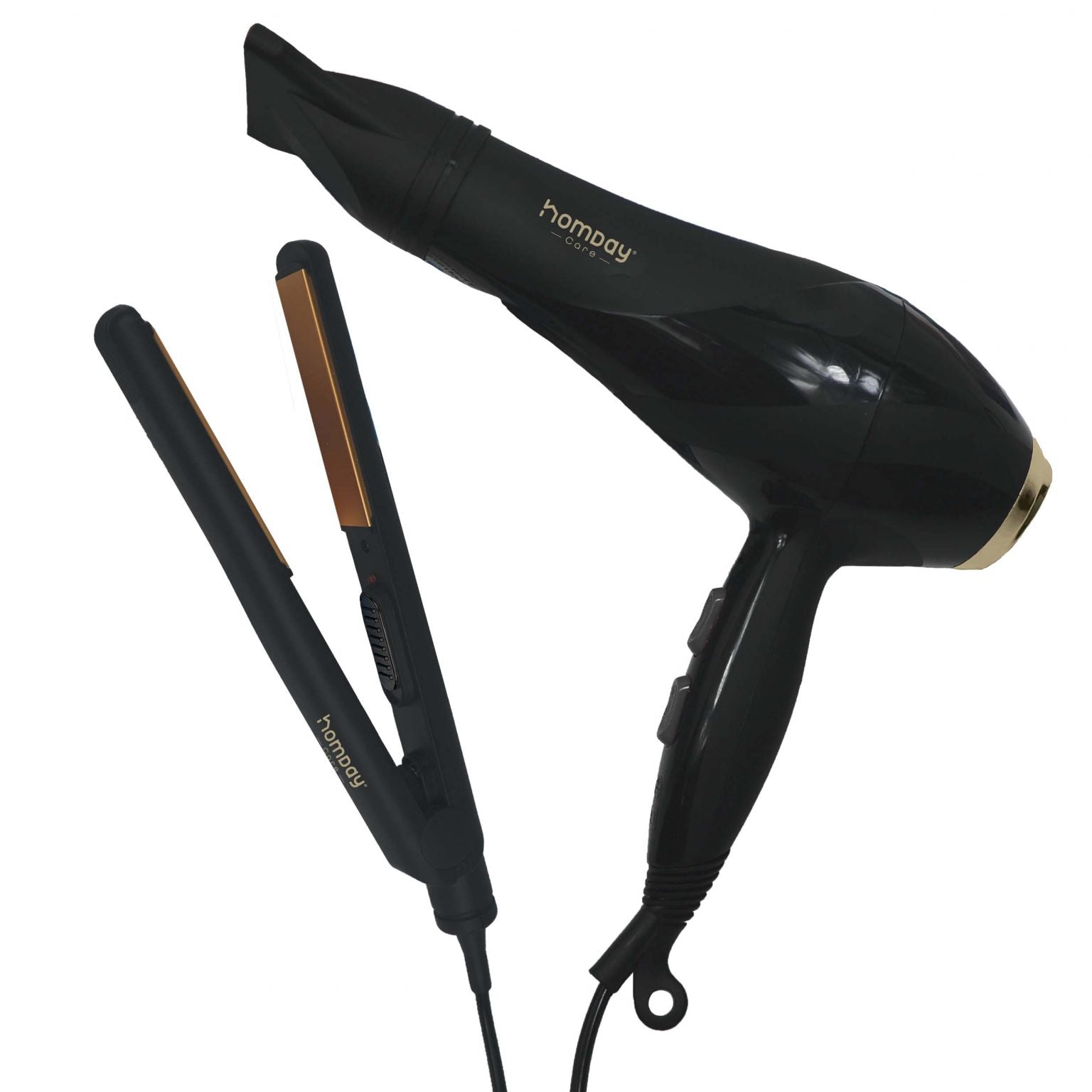 مجموعة مجفف الشعر ومكواة فرد الشعر من هومداي